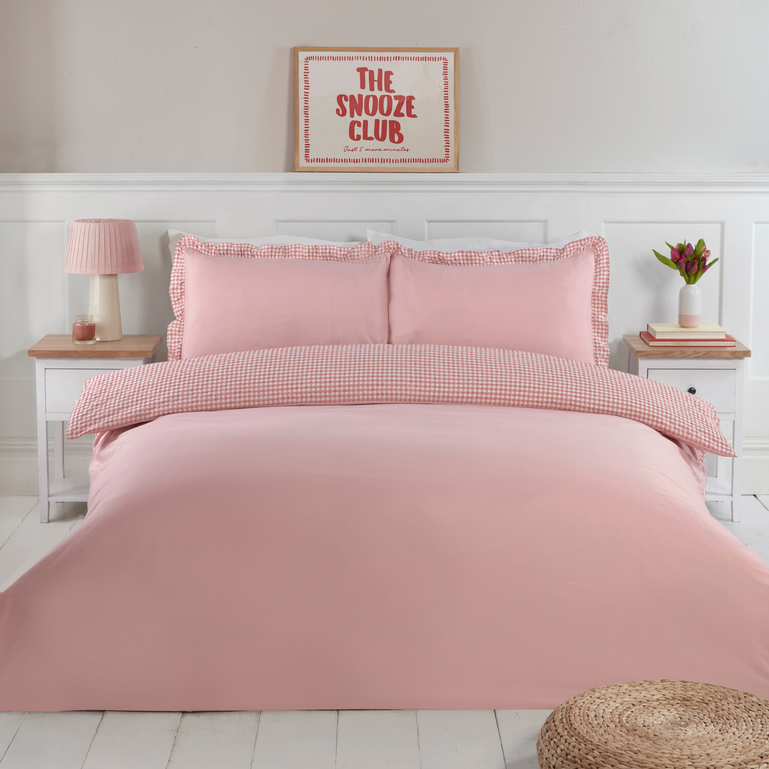 Josette Frill Duvet Set Pink Single Image 2