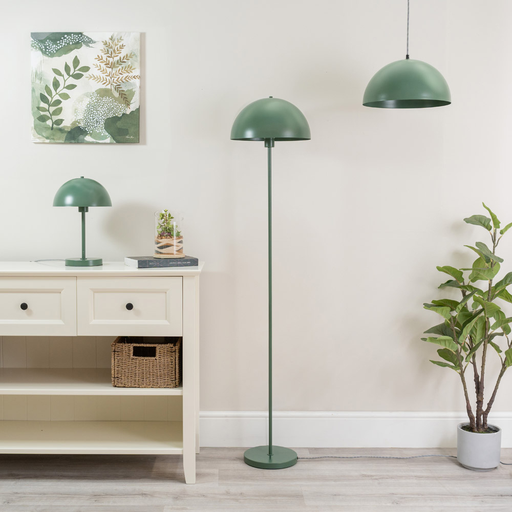 ValueLights Stassi Forest Green Mushroom Dome LED Table Lamp Image 7