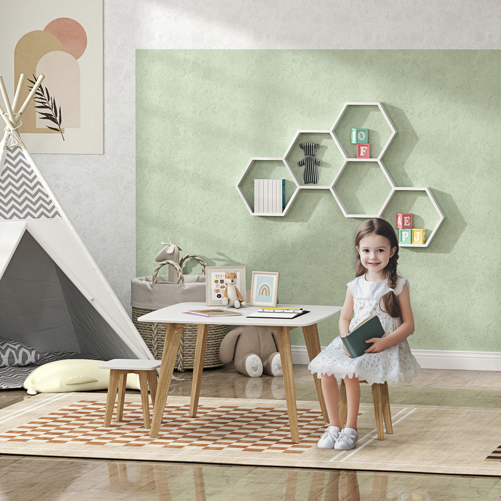 AIYAPLAY 2 Seater White Kids Table and Chair Set Image 5