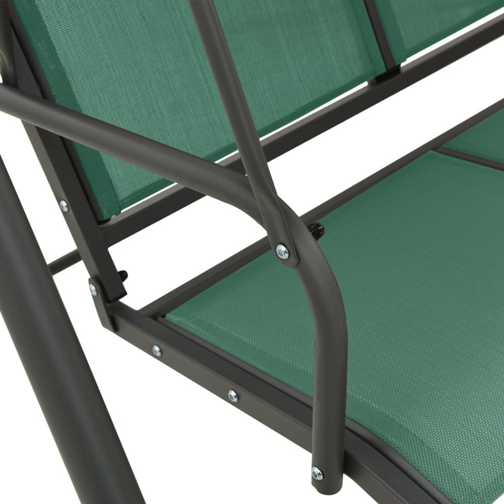 vidaXL 3 Seater Green Garden Swing Bench with Canopy Image 6