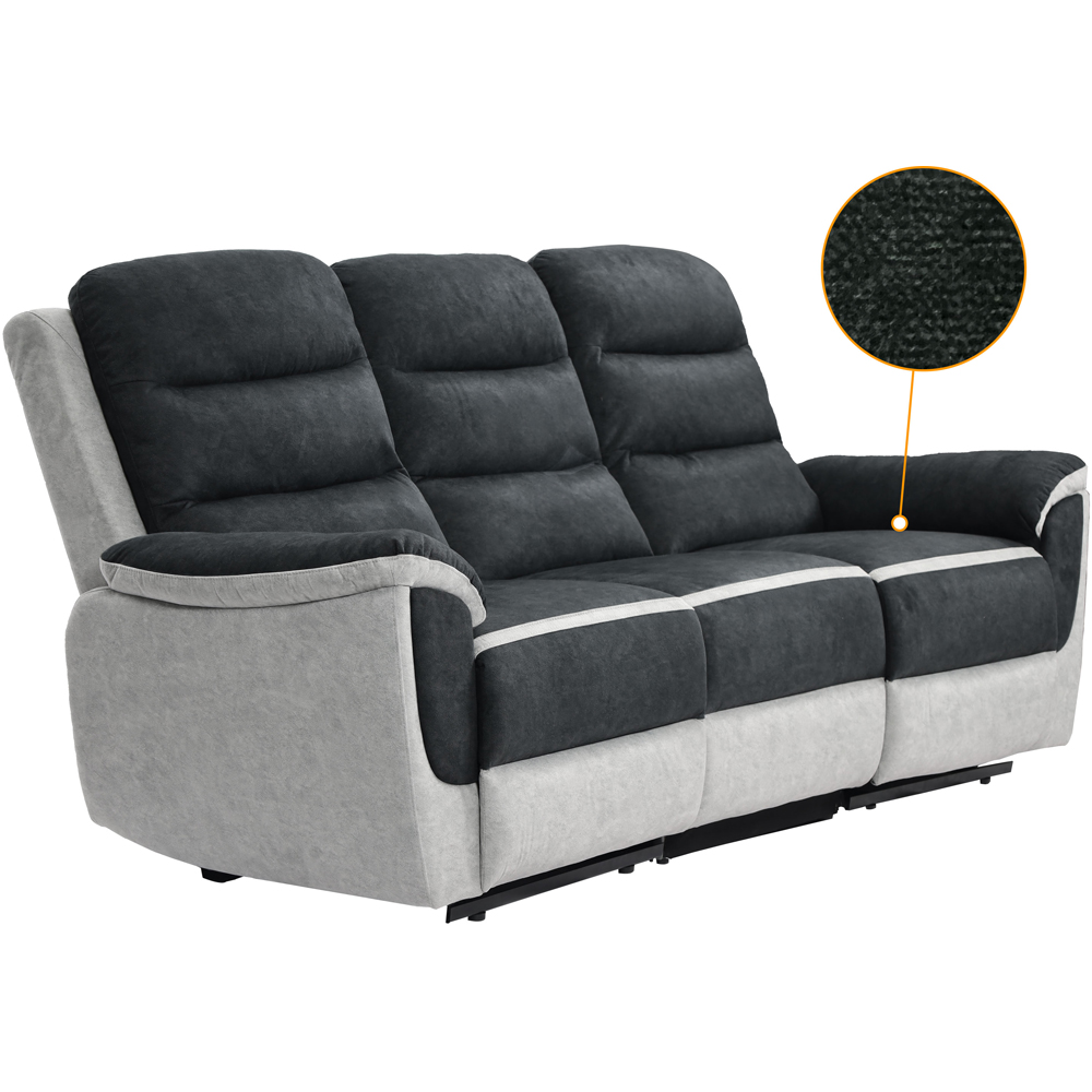 Comfy Living 6 Seater Two Tone Contrast Fabric Manual Recliner Sofa Set Image 7