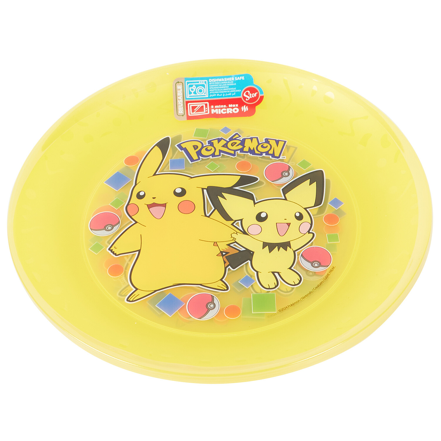 Pack of 4 Pokemon Reusable Plates - Yellow Image 2