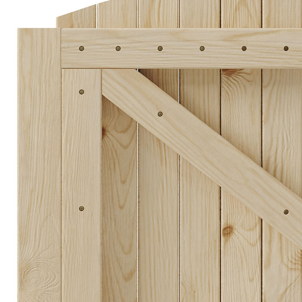 Living and Home Wooden Arch Top Garden Gate with Latch 3.4 x 5.9ft Image 6