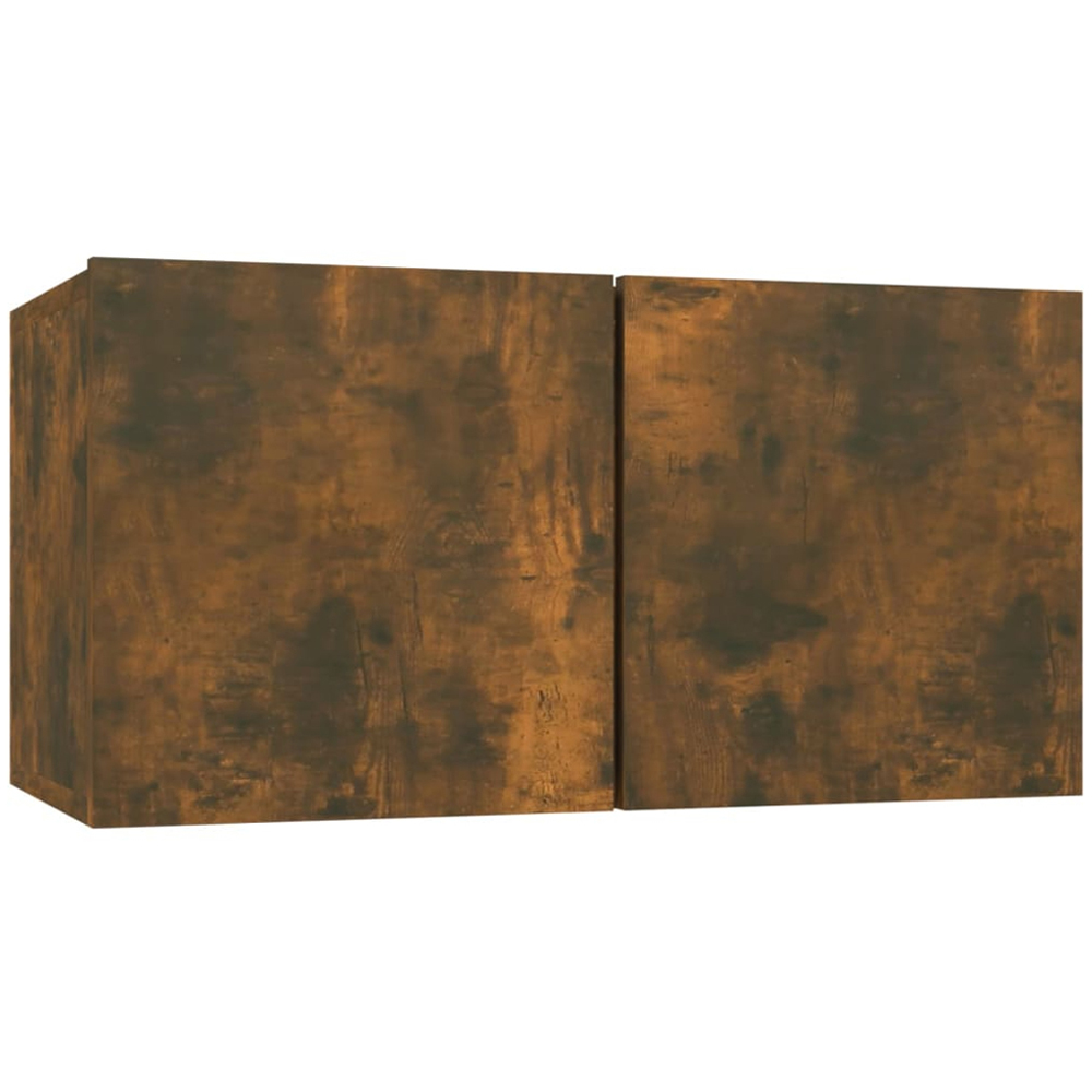 vidaXL 2 Door Smoked Oak Wall Mounted Small TV Cabinet Image 2