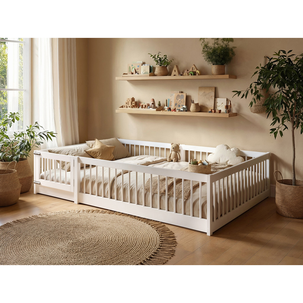 Flair Imogen Small Double White Montessori Toddler Floor Bed Image 5