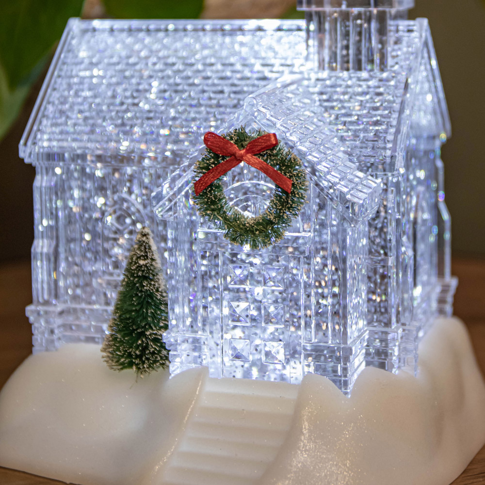 Samuel Alexander Church with Swirling Glitter Christmas Decoration 23cm Image 3