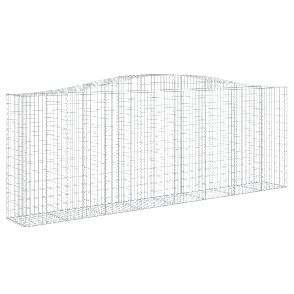 vidaXL Silver Galvanised Iron Arched Gabion Basket 400 x 50 x 140/160cm 10 Pack Image 1
