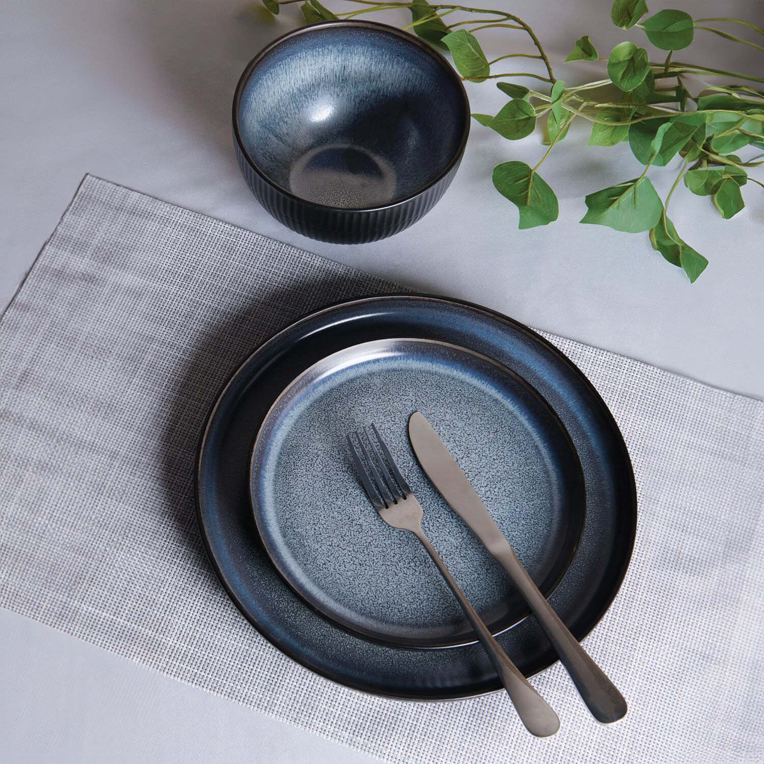 12 Piece Indigo Dinner Set - Deep Blue Image 6