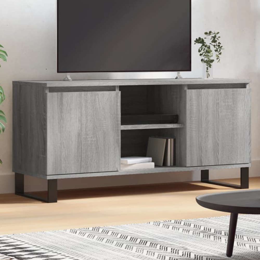 vidaXL 2 Door 2 Drawer Grey Sonoma TV Cabinet Image 1
