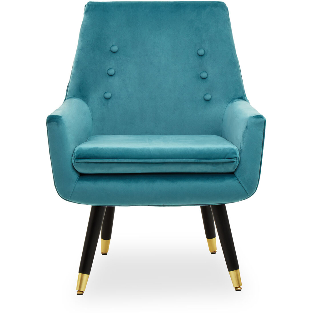 Premier Housewares Sara Green Velvet Armchair Image 2