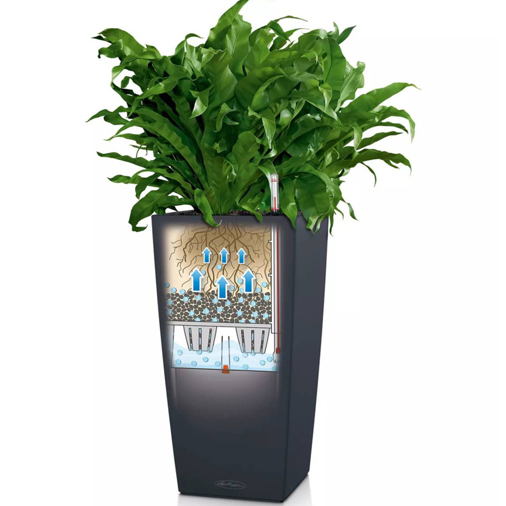 Lechuza Cubico Colour 30 White Poly-Resin Self-Watering Planter 56cm Image 3