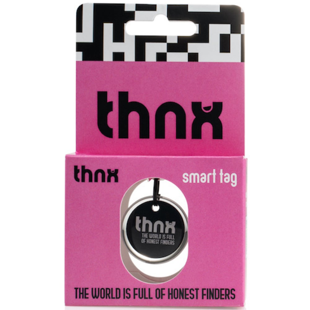 Thnx Black Small Airtag Keychain with QR Code Image 5