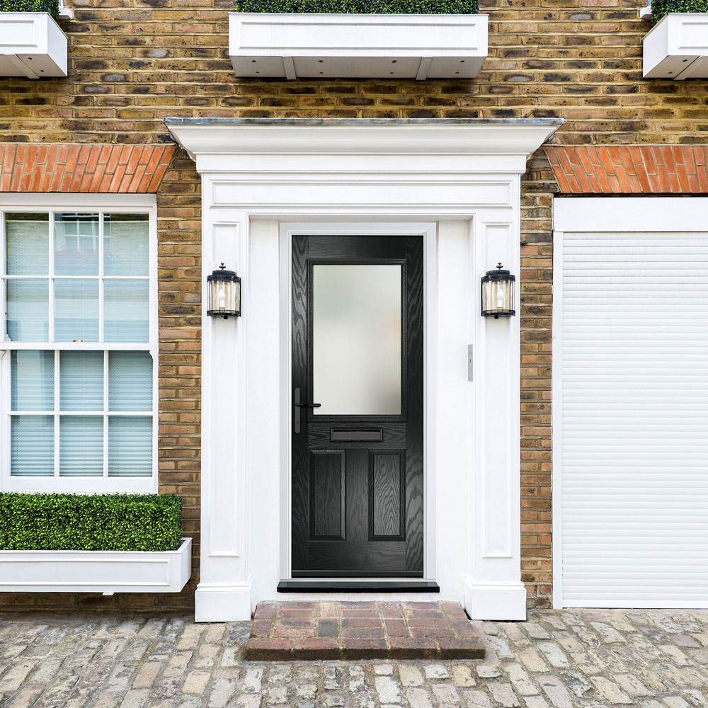 Crystal-Direct Lytham Black GRP Clear Glass Right Hand Open Front Door 2090 x 890mm Image 2