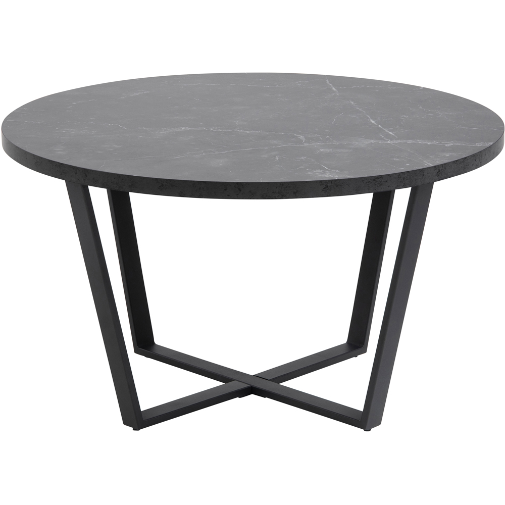 Florence Amble Black Marble Melamine Top Round Coffee Table Image 2