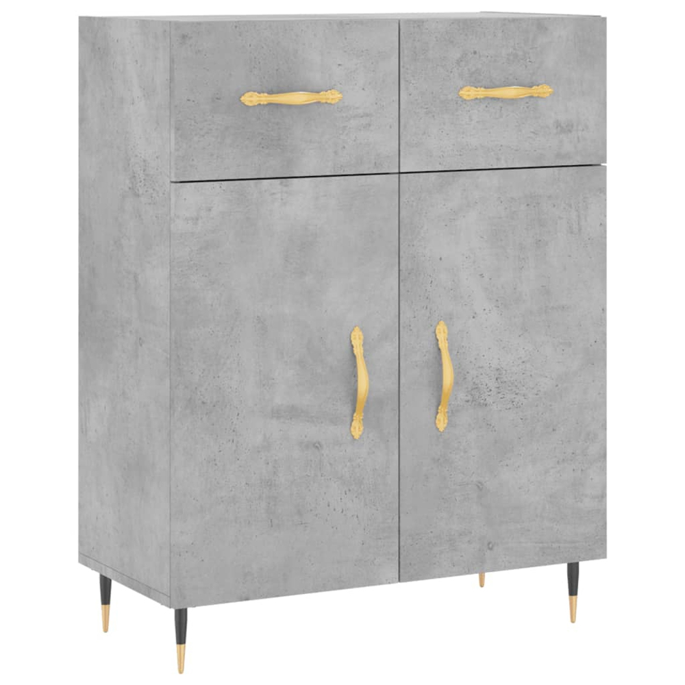 vidaXL 4 Door 2 Drawer Concrete Grey Highboard Image 6