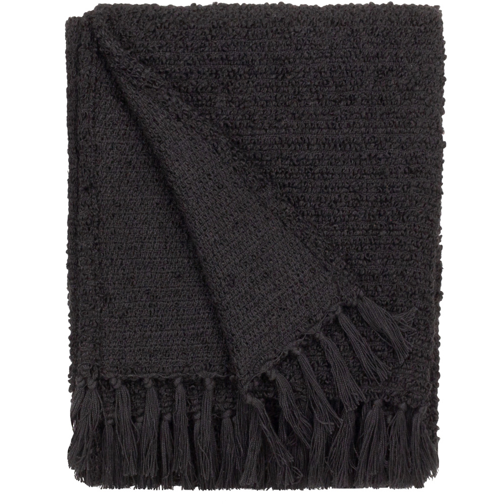 Yard Candar Black Textured Boucle Throw Image 1