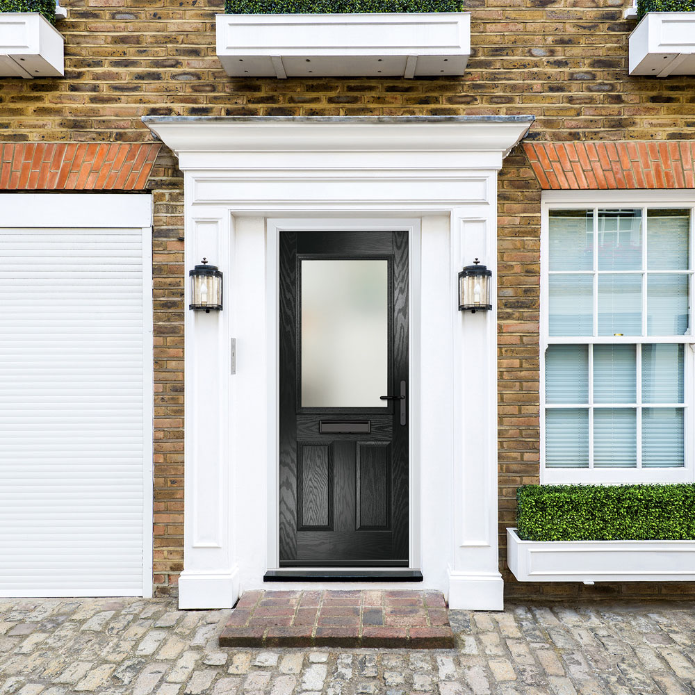 Crystal-Direct Lytham Black GRP Clear Glass Left Hand Open Front Door 2090 x 920mm Image 2
