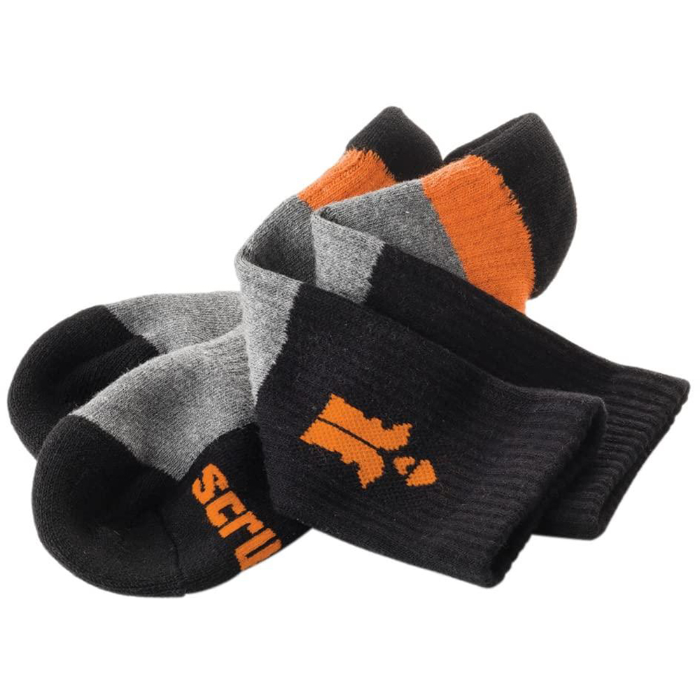 Scruffs Black Trade Socks Size 10 to 13 3 Pack Image