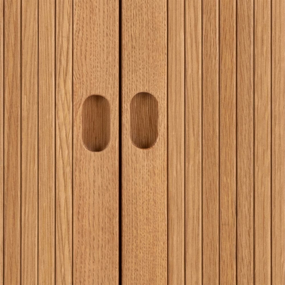 Florence Langley 3 Shelf Oak Cabinet with Sliding Door Image 7