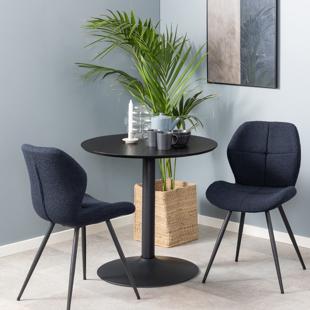 Florence Ibiza Small Round 4 Seater Table Black Ash and Matt Black Image 9