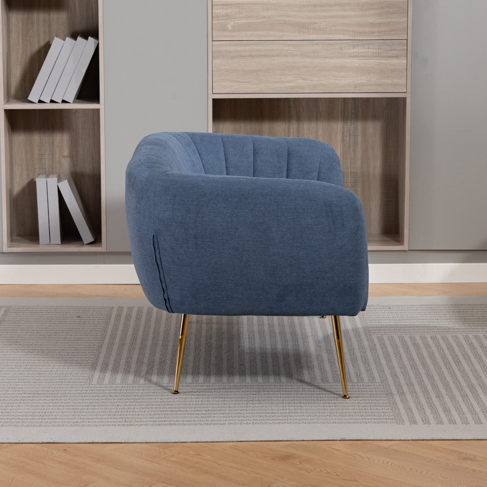 Artemis Home Stanton 2 Seater Light Denim Fabric Shell Accent Sofa Image 5
