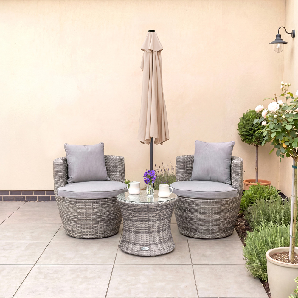 Charles Bentley Beige Half Balcony Parasol 2.7m Image 5
