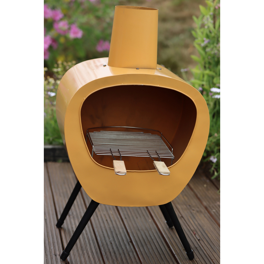 Gardeco Stella Extra Large Mid Century Retro Design Orange Chimenea Image 3