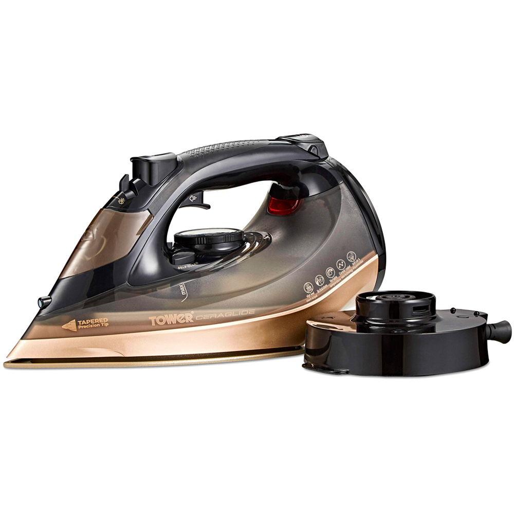 Tower Ceraglide Black and Gold 360 Cord Cordless Steam Iron 2800W Image 1
