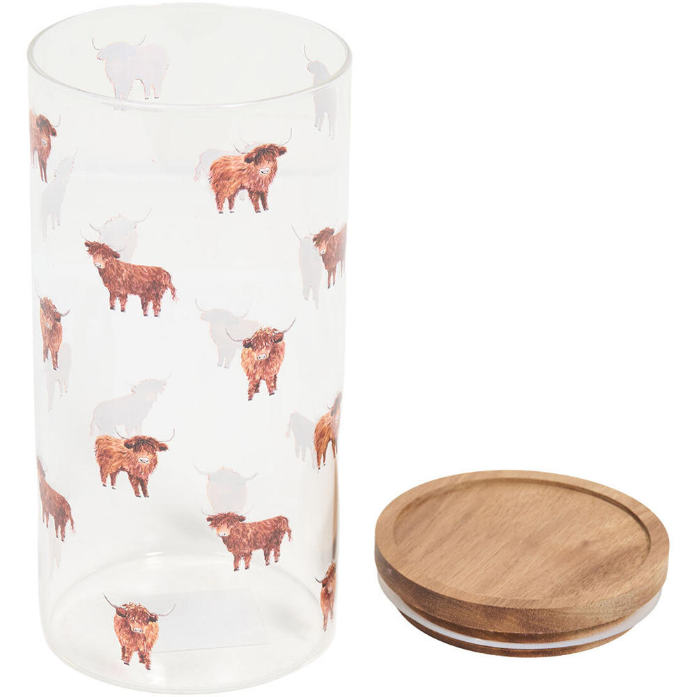 Highland Cow Glass Jar with Lid 1l Image 3