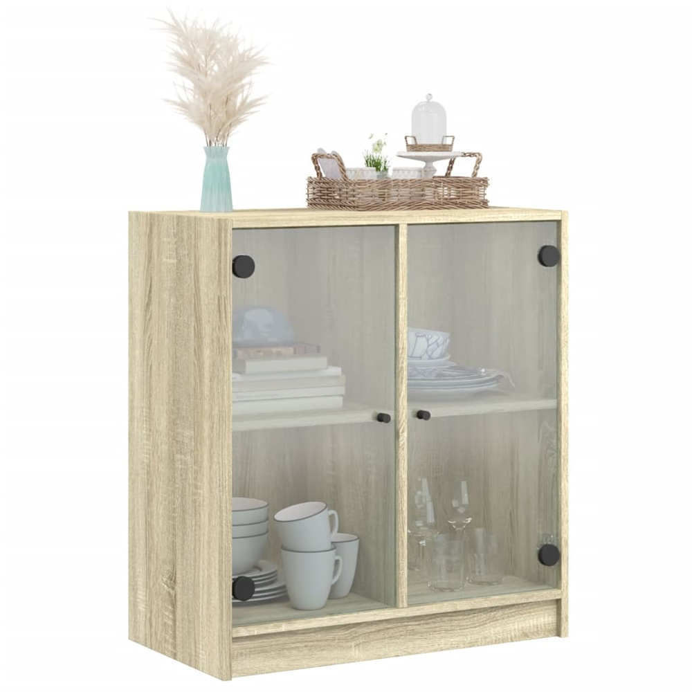 vidaXL 2 Door Oak Side Cabinet Image 3