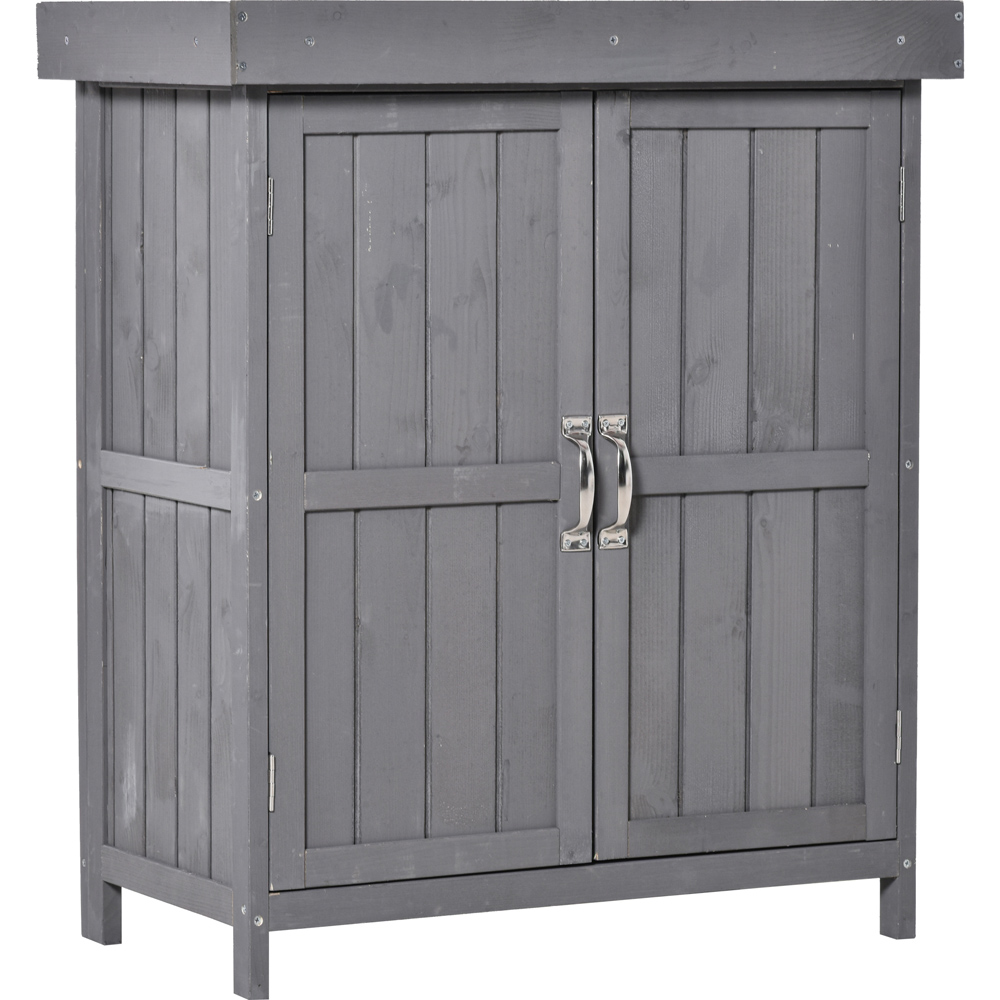 Outsunny 2.8 x 1.4ft Grey Garden Storage Shed Image 1
