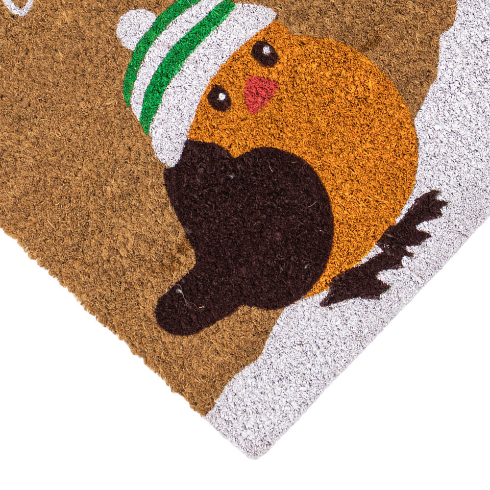 JVL Christmas Robins Coir Non Slip Entrance Doormat 40 x 58cm Image 3