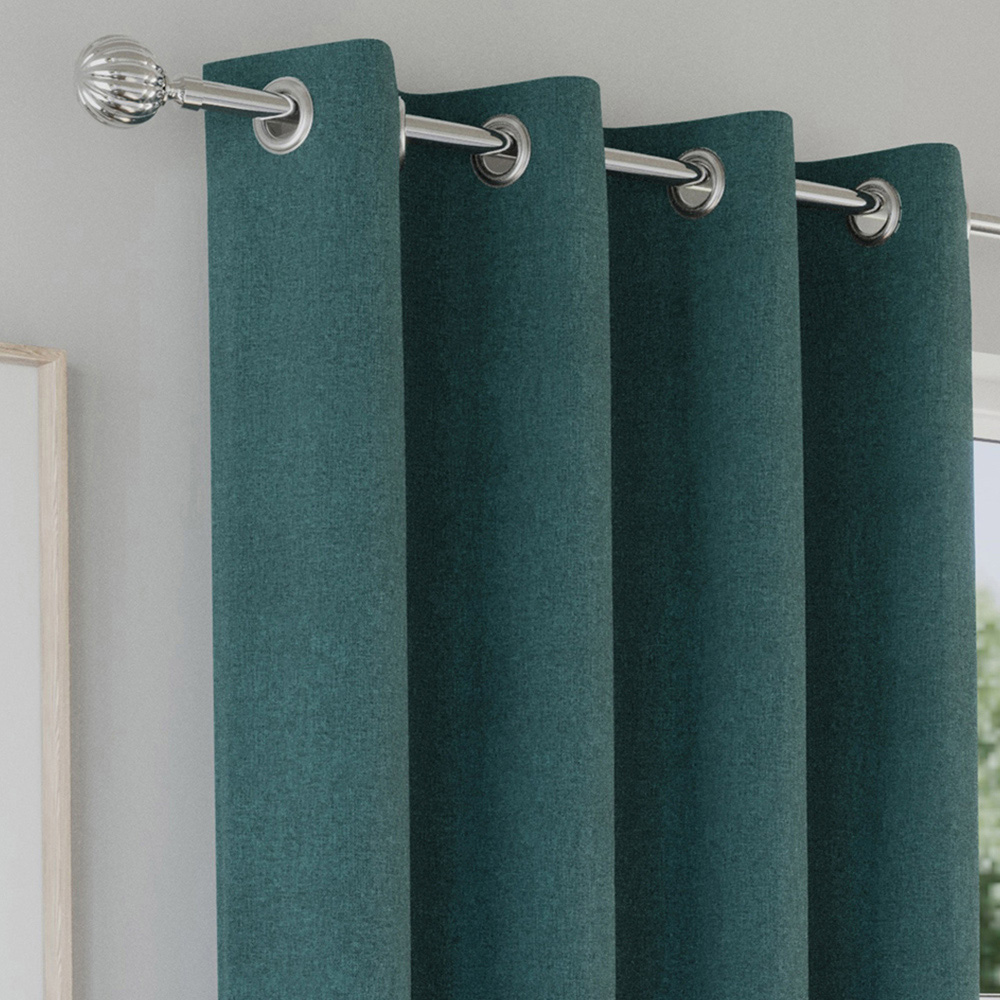 Enhanced Living Austin Teal Thermal Blackout Eyelet Curtains 229 x 183cm Image 2