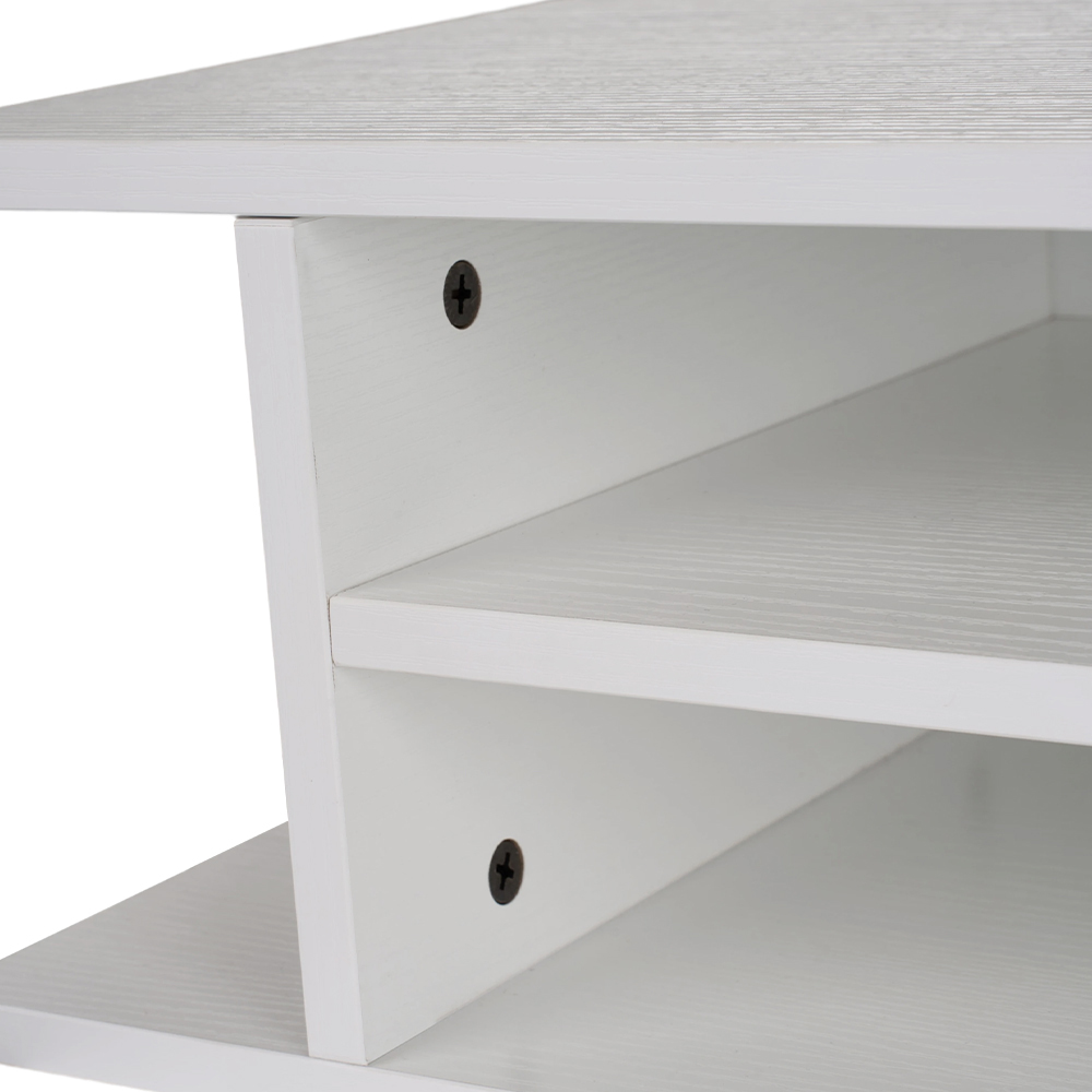 Living and Home 3 Shelf Warm White Desktop Printer Stand Image 5