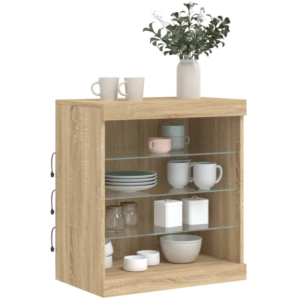 vidaXL 4 Shelf Sonoma Oak Sideboard with RGB LED Lights Image 4
