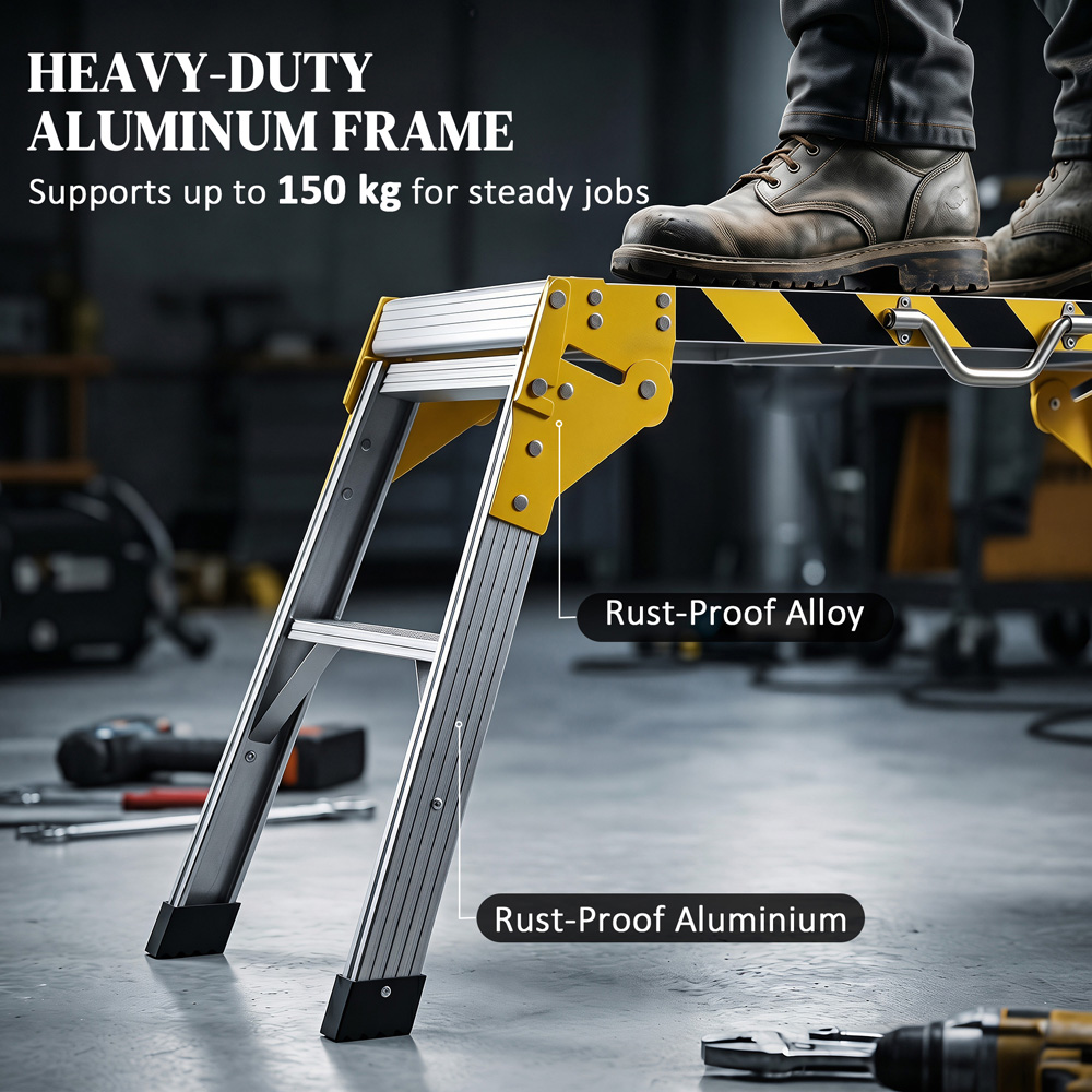 HOMCOM Black Aluminium Alloy Foldable Garage Work Bench Image 5