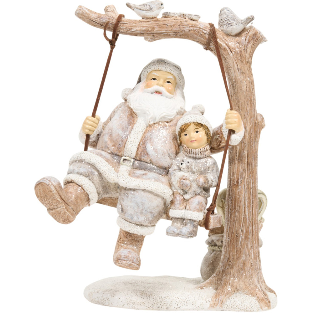 Scandi Santa On Swing Decoration Image 1