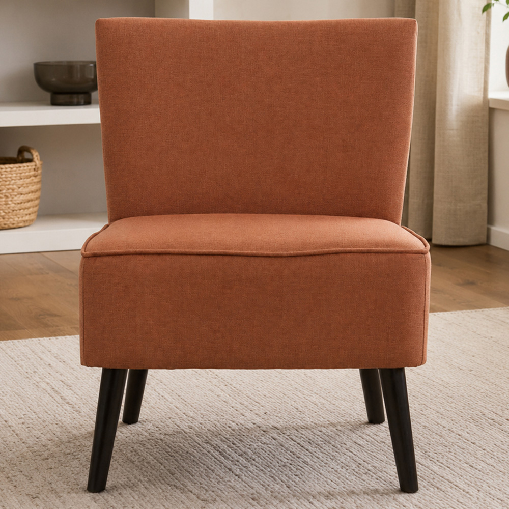 Premier Housewares Stockholm Terracotta Fabric Accent Chair Image 1