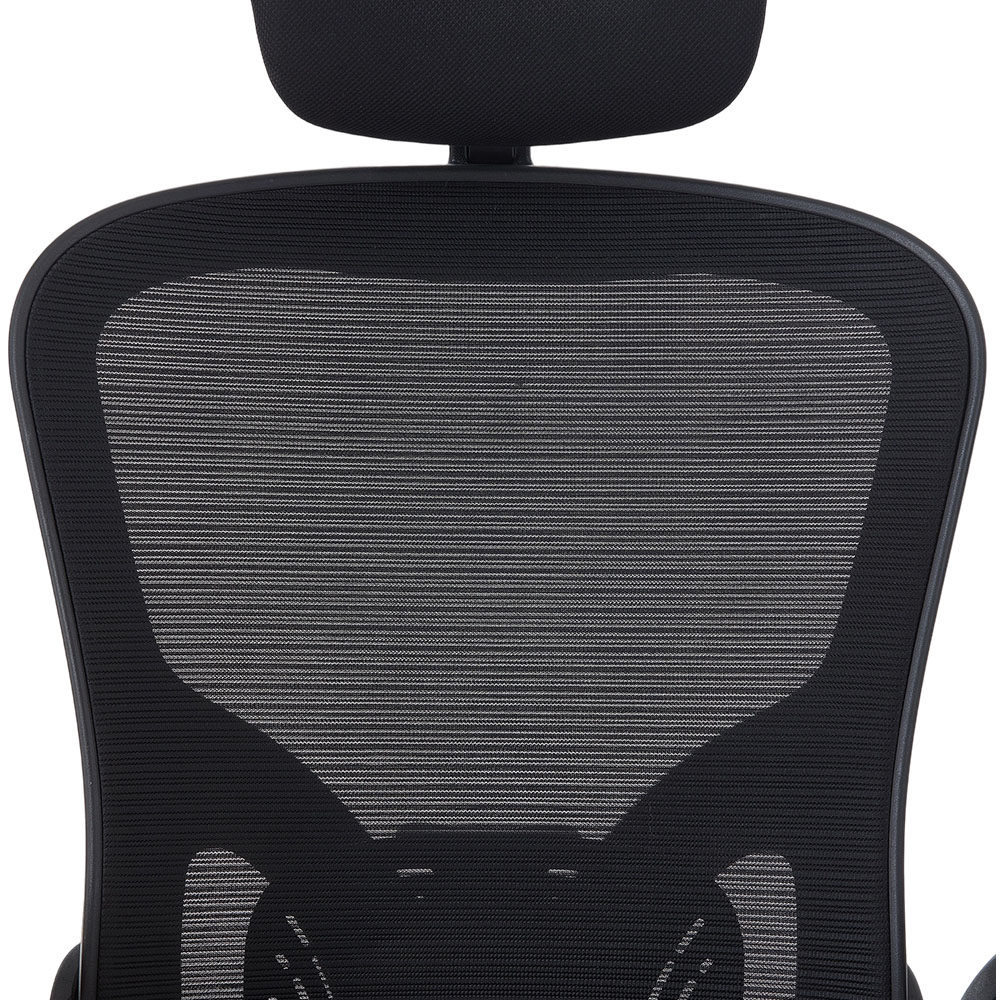 Living and Home Black Adjustable Headrest and Flip-Up Armrest Office Chair Image 8