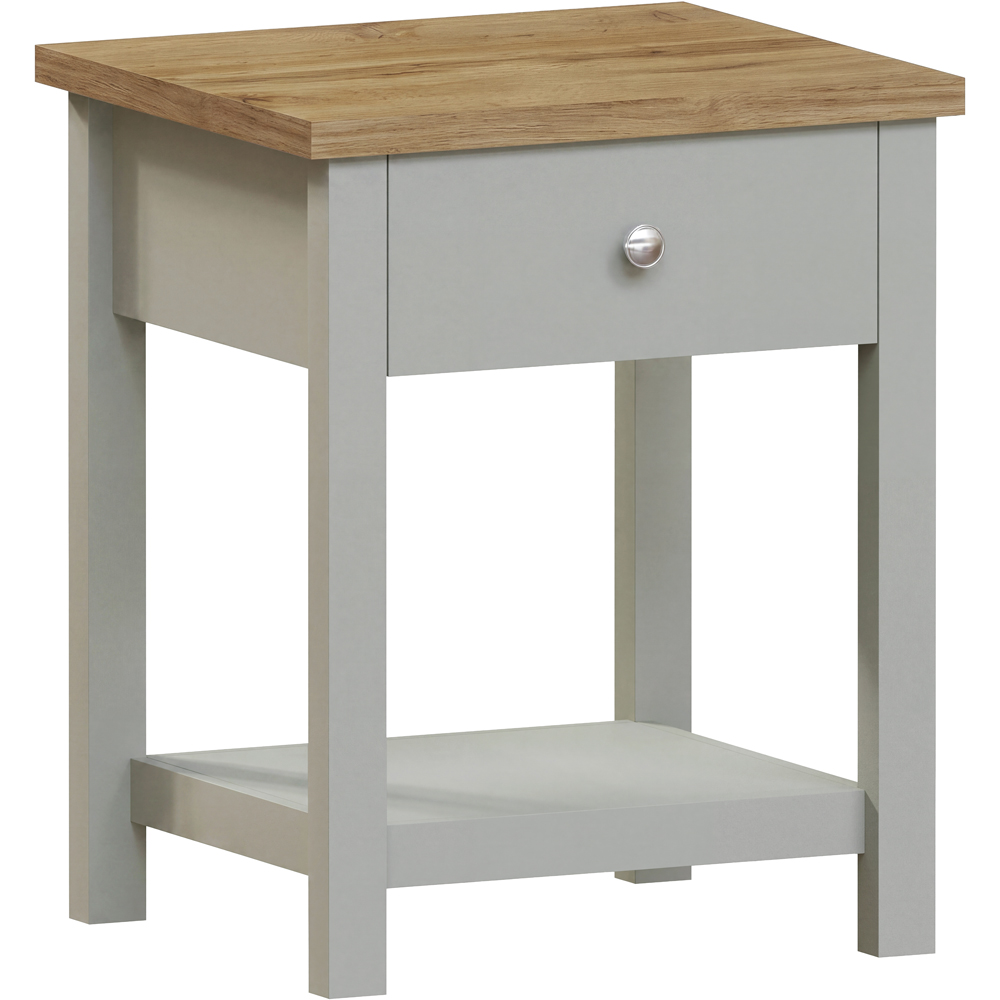 VIDA DESIGNS Arlington Single Drawer Grey Bedside Table Image 2
