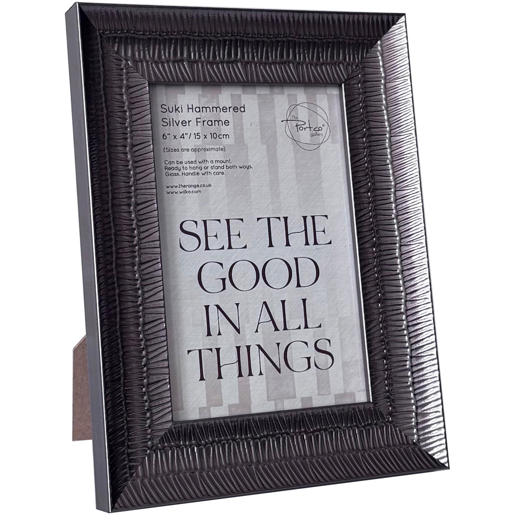 Suki Hammered Photo Frame Silver 4 x 6 inch Image 2