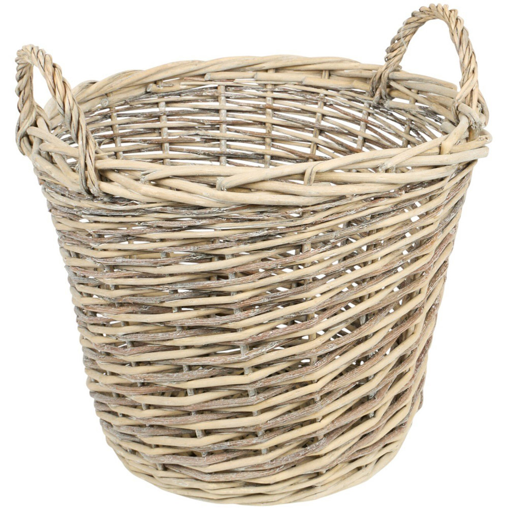 Set of 3 Willow Baskets Natural Image 4
