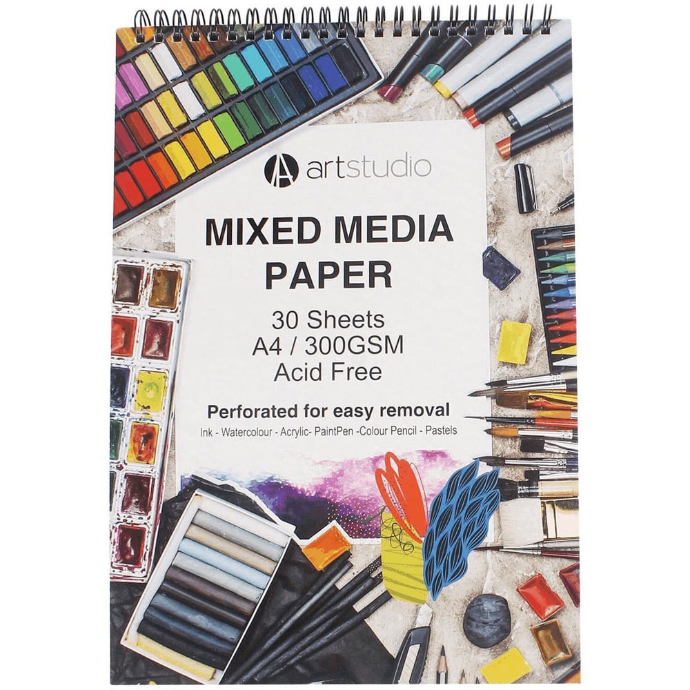 Art Studio A4 White Mixed Media Paper Pad Image