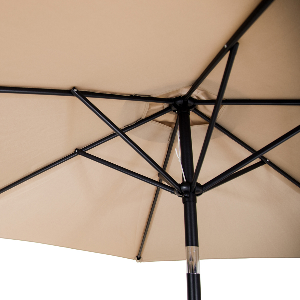 Charles Bentley Beige Metal Crank and Tilt Parasol 2.7m Image 7