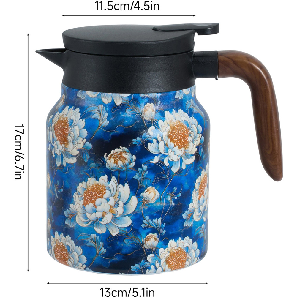 Living and Home Vintage Floral Thermal Carafe with Built-In Infuser 1L Image 8
