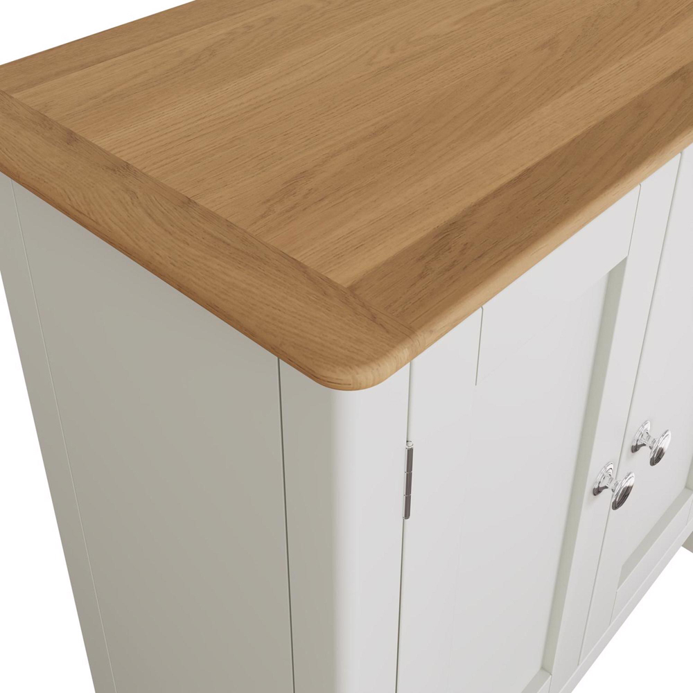 FWStyle Taberno 2 Door White Linen and Oak Compact Sideboard Image 6