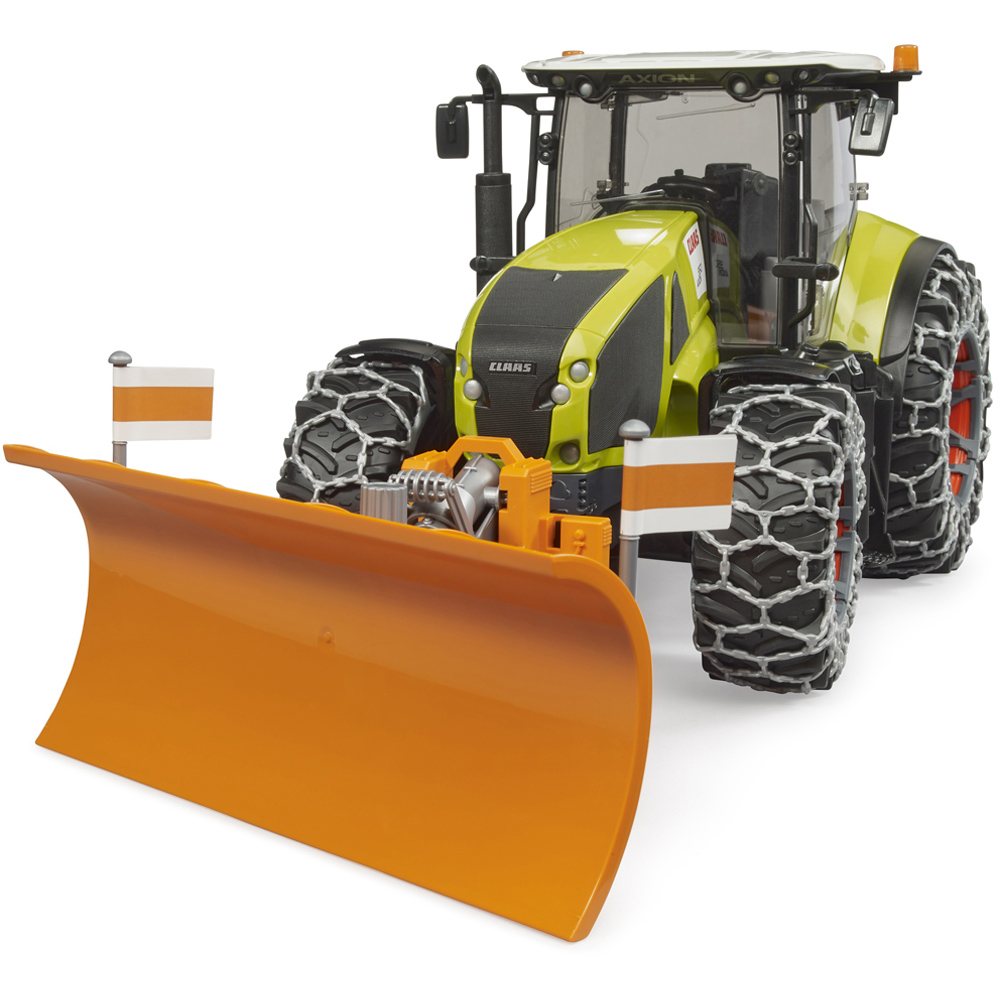 Bruder Kids Claas Axion 950 with Snow Chains and Plow Blade Playset Model Image 5
