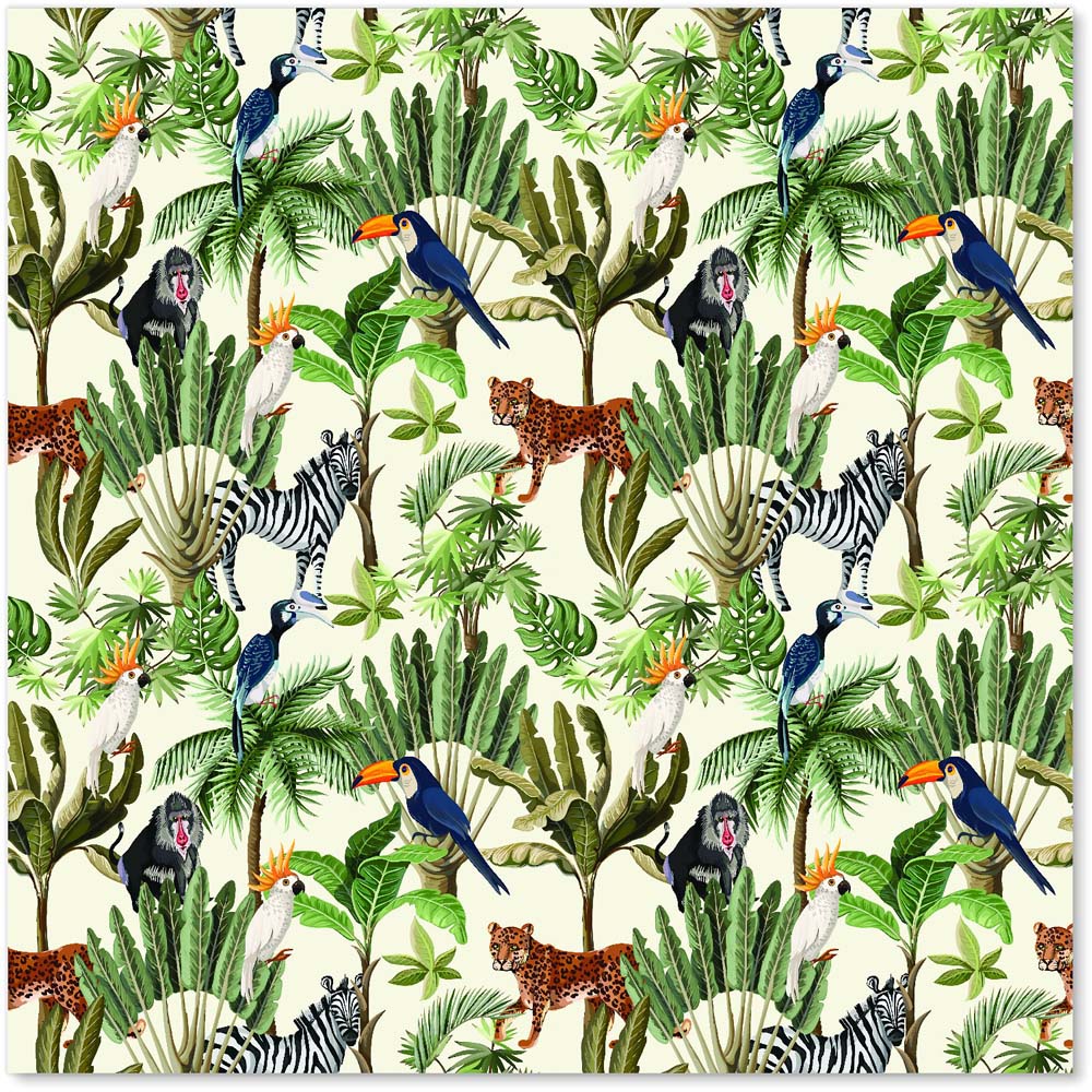 Warren Reed Designer Exotic Trees and Animals Glass Kitchen Splashback 60 x 60cm Image 2