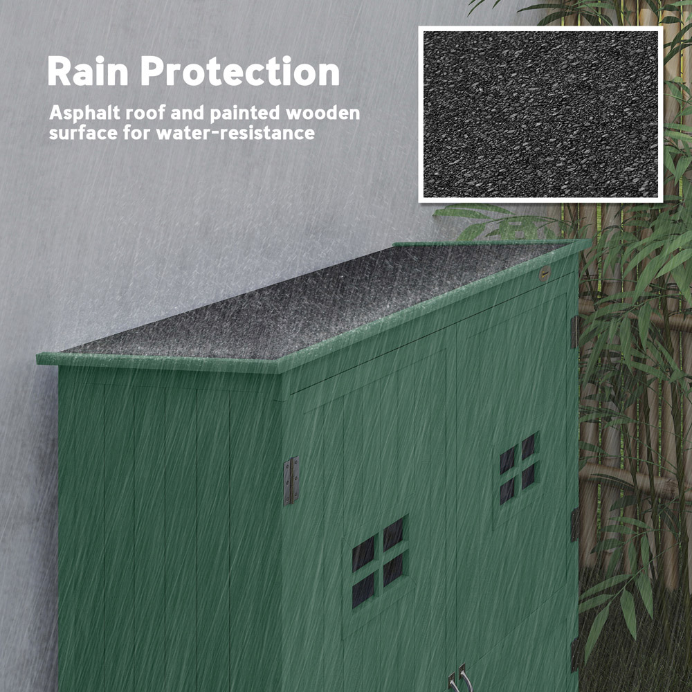 Outsunny 4.1 x 1.6ft Green Garden Tool Storage Cabinet Image 8