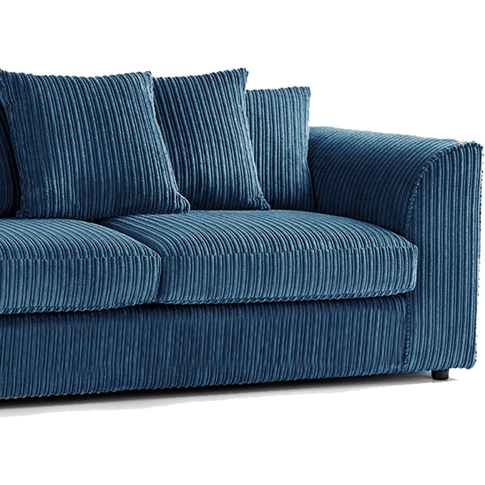 Luxor 6 Seater Marine Blue Jumbo Cord Scatter Back Sofa Suite Image 3